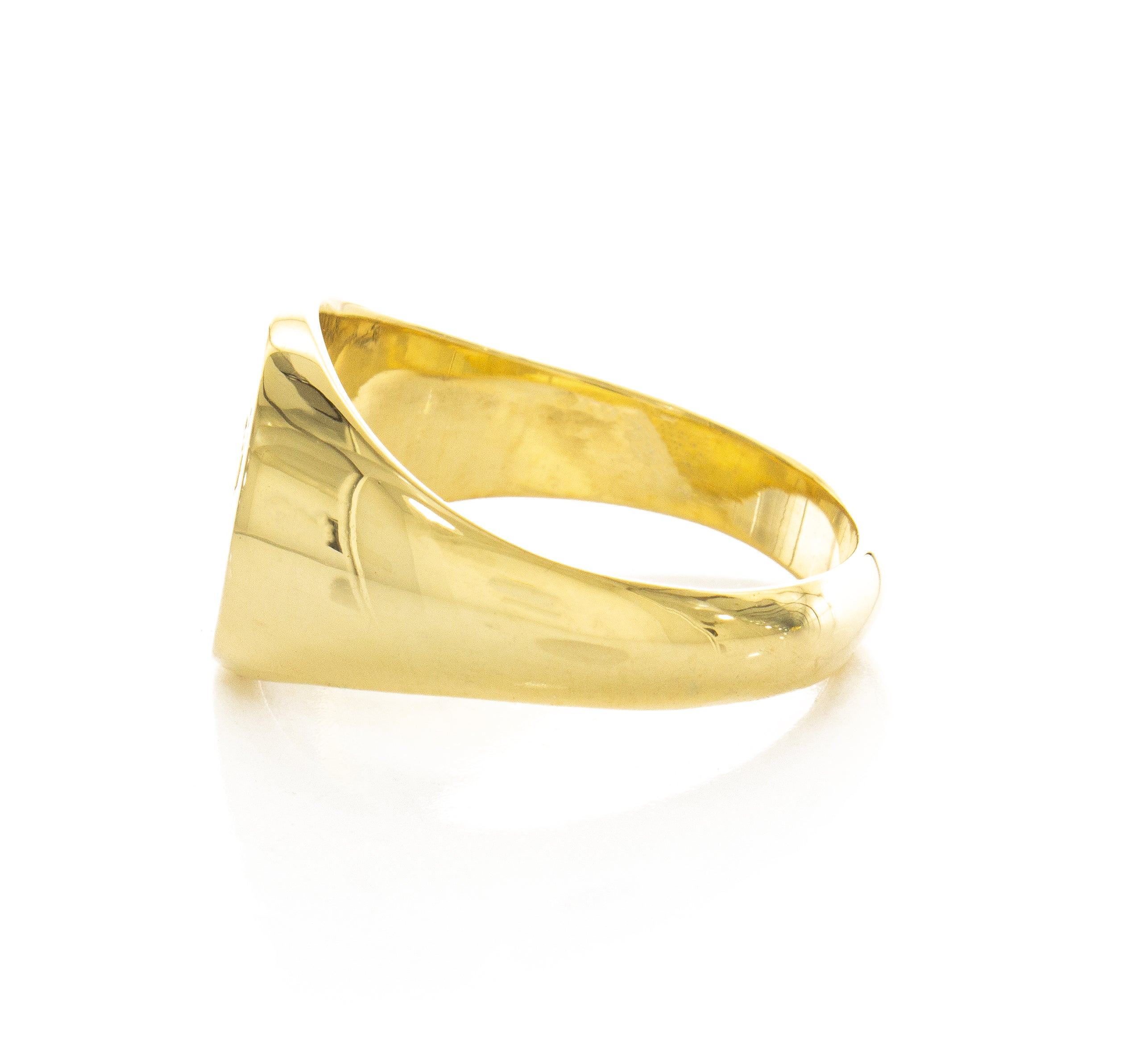 Holy Roman Empire Wax Seal Signet Ring, 14k Solid Yellow Gold Ring with Double Headed Eagle