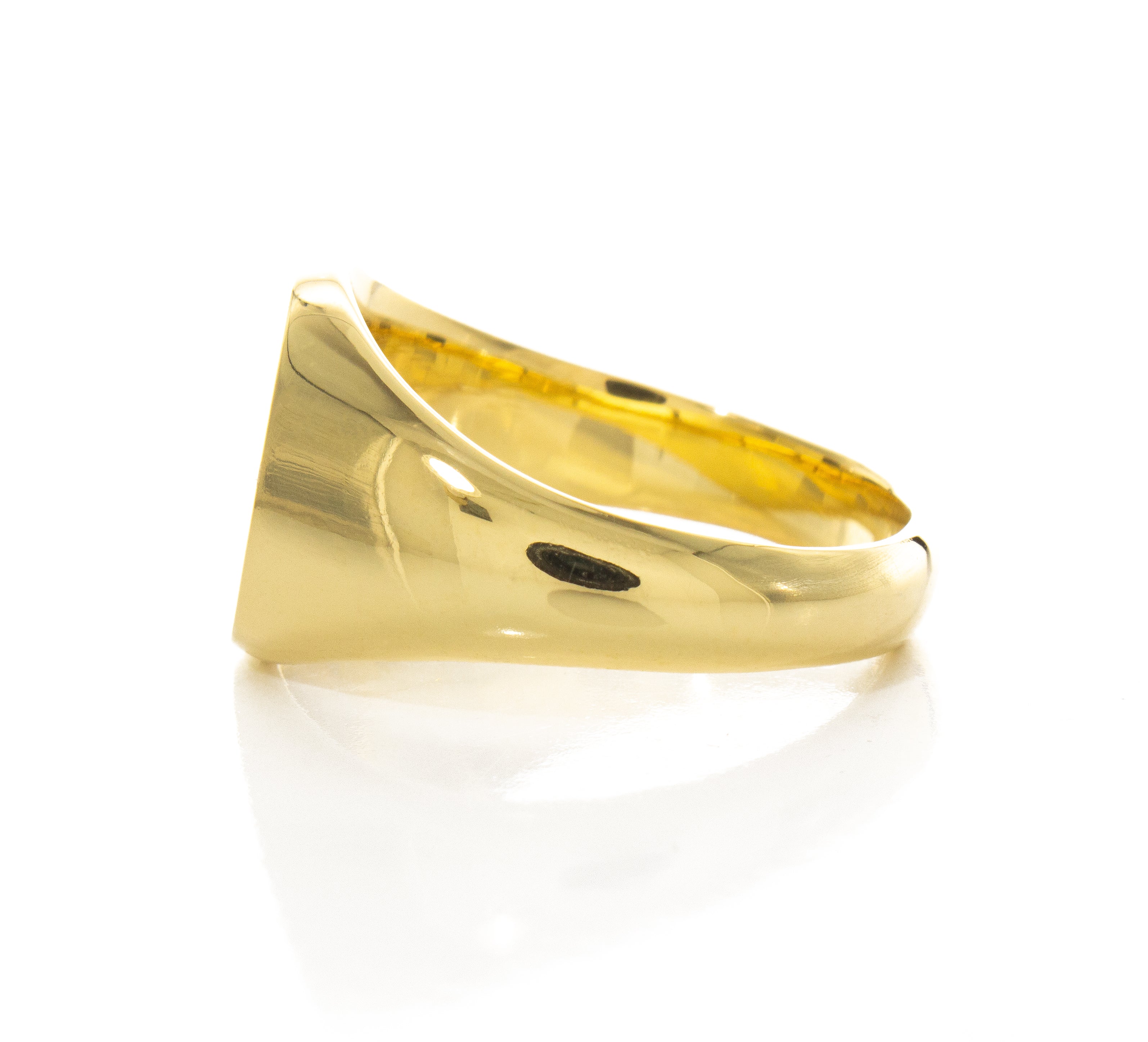 Moon Face and Stars Wax Seal Signet Ring, 14k Solid Yellow Gold Ring