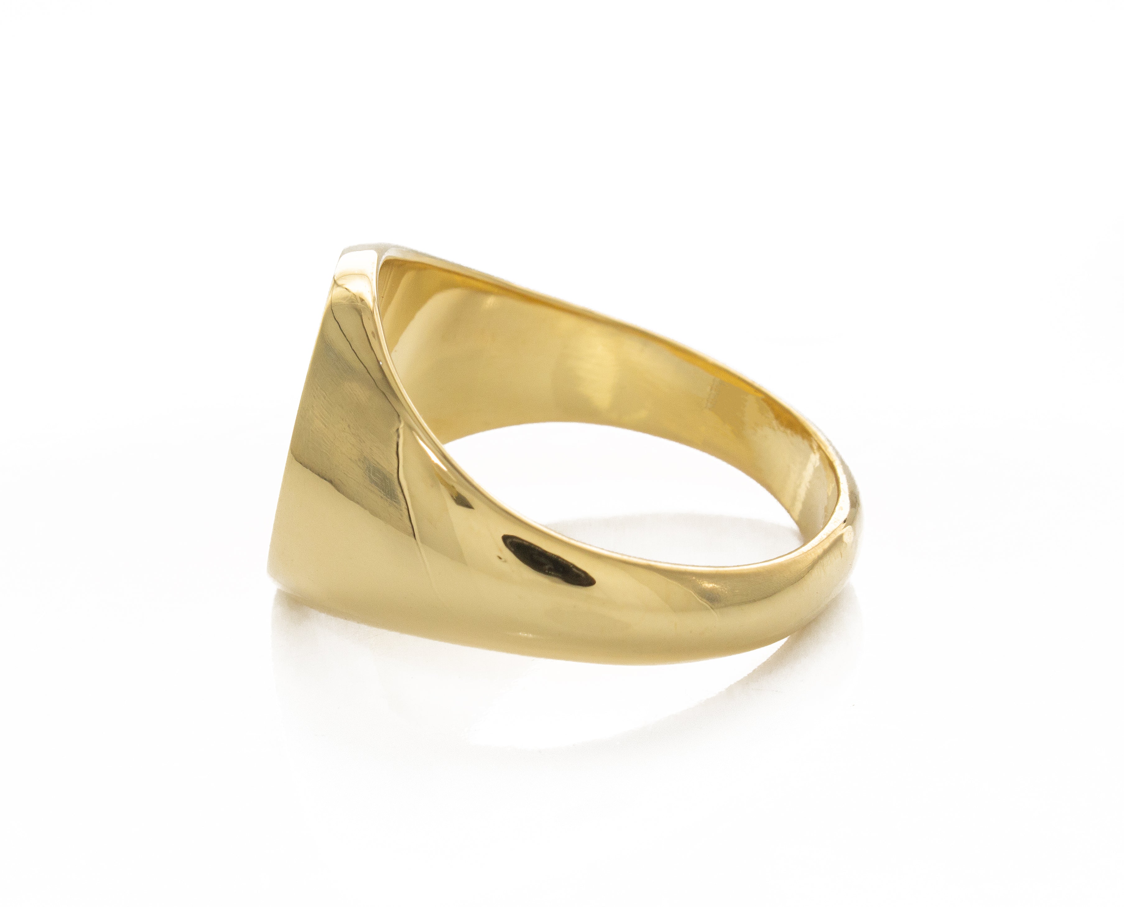 Japanese Tiger Willpower Wax Seal Signet Ring, 14k Solid Yellow Gold Ring