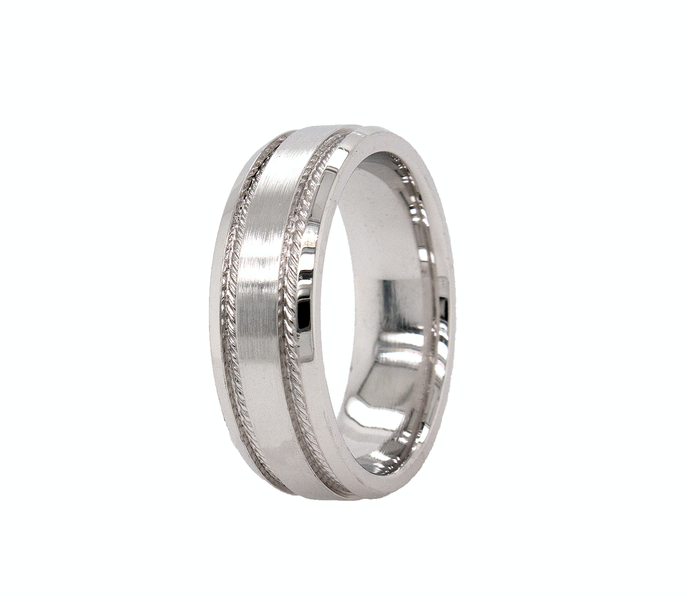 solid white gold ring, silver color ring, mens wedding band, womens wedding band, unisex wedding band, brushed ring, migrain ring, traditional wedding band, mens rings, trendy ring, silver jewelry