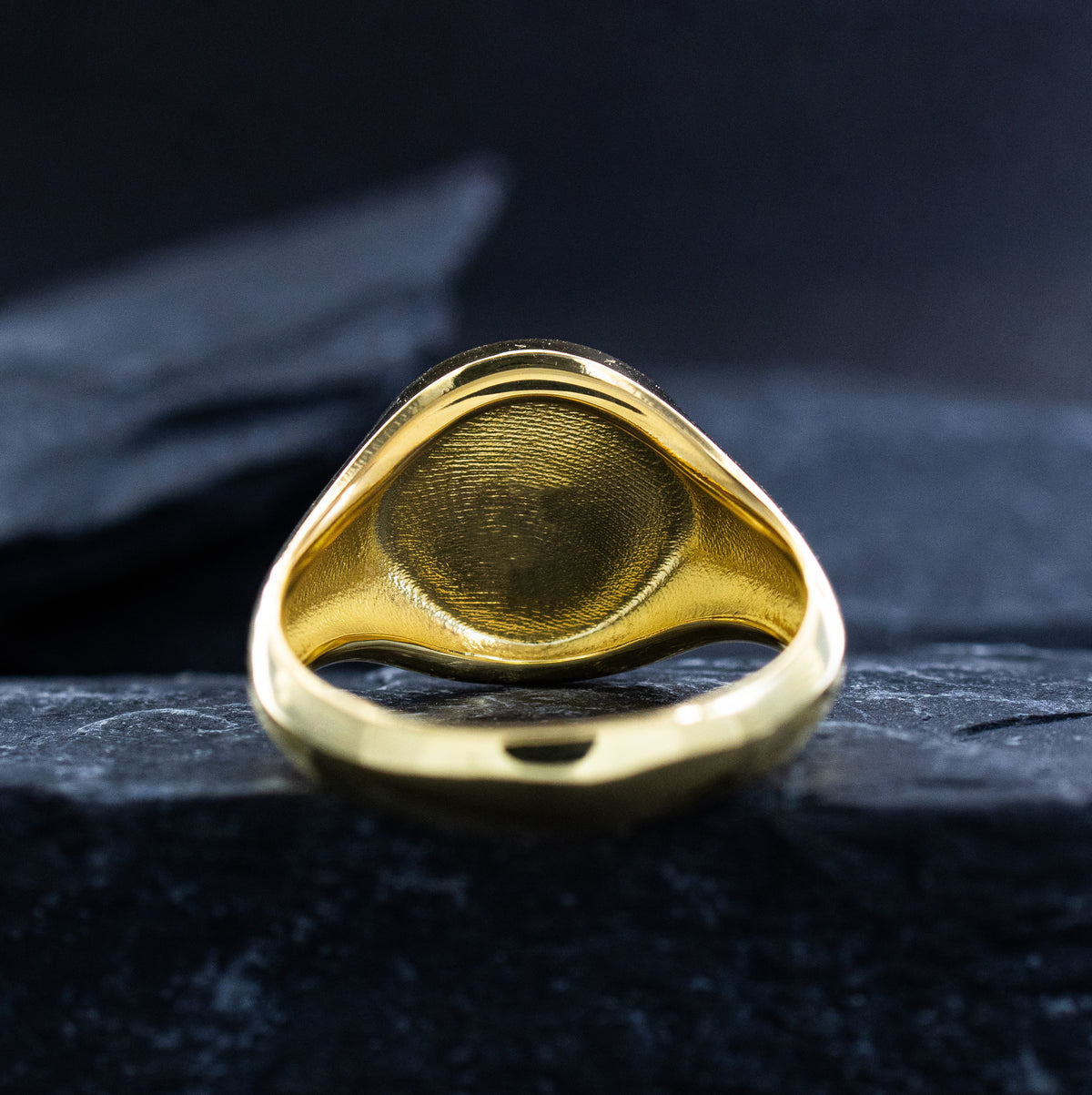 Solid 14k Ancient Egyptian Yellow Gold Signet Ring with Ankh