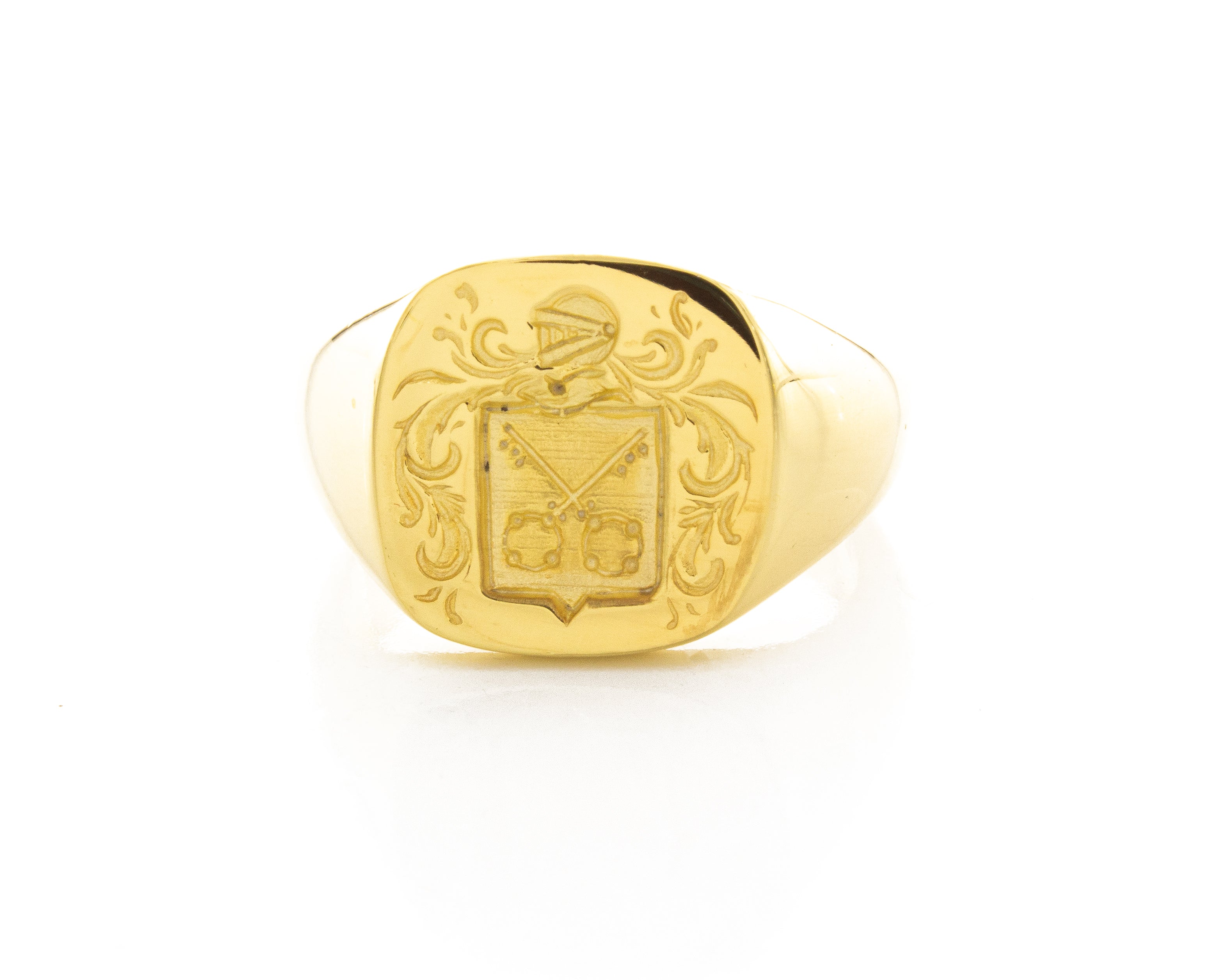 Make Your Own Family Crest Wax Seal Signet Ring, 14k Solid Yellow Gold Ring