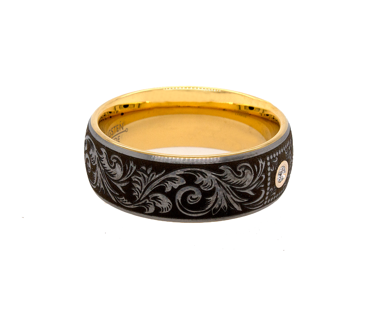 ring, ring on white background, wedding band, mens wedding band, women's wedding bands, diamond wedding band, yellow gold plated wedding band, victorian engravings, victorian ring, diamond ring, mens ring, women's ring