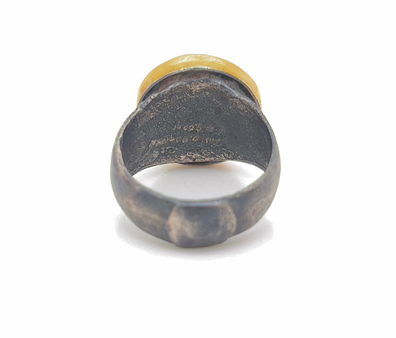 24k Gold And Silver Handmade Ring Featuring Helios