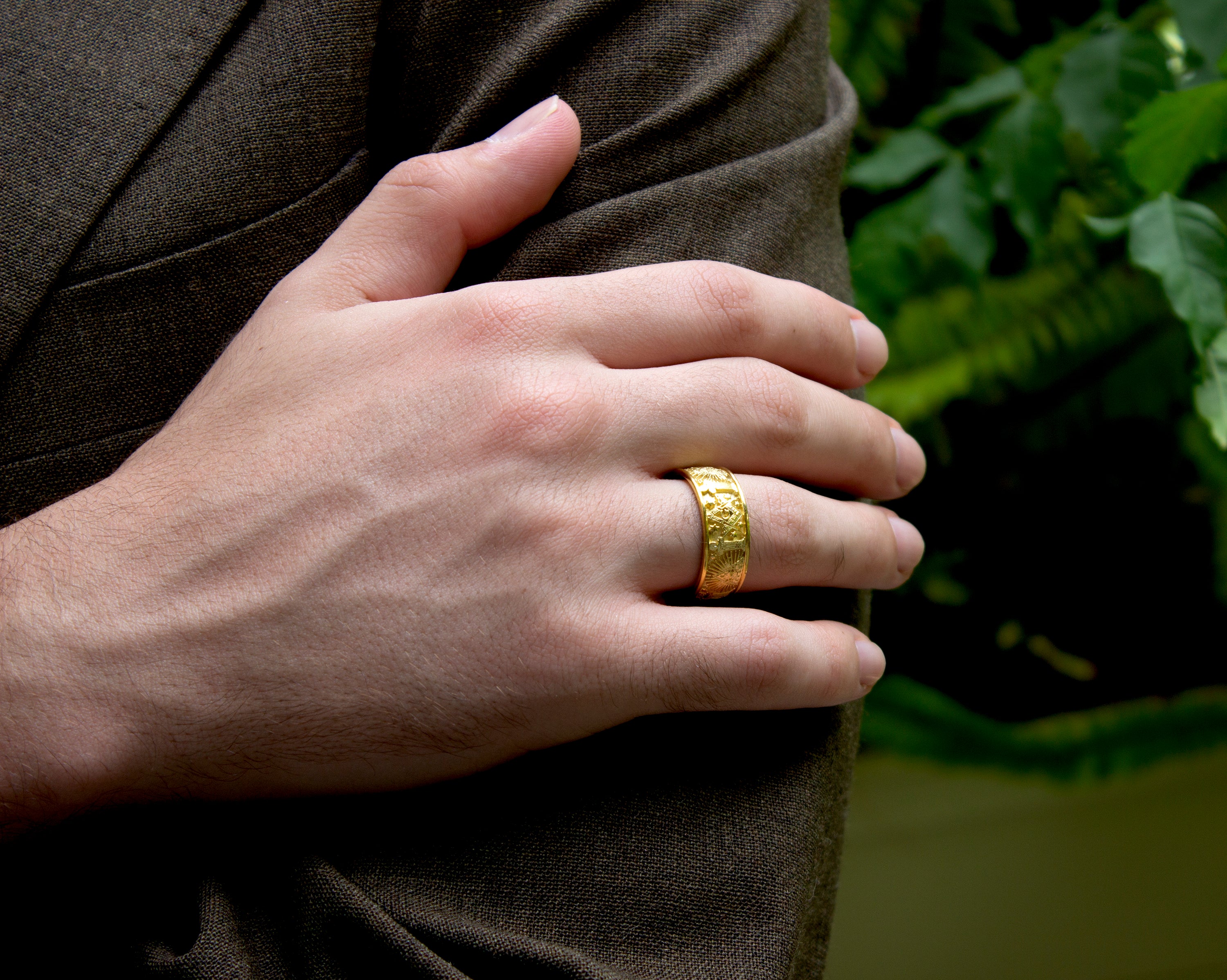 ring, ring on white background, solid gold ring, nordic ring, engraved ring, custom gold ring, mens ring, women's ring, wedding band