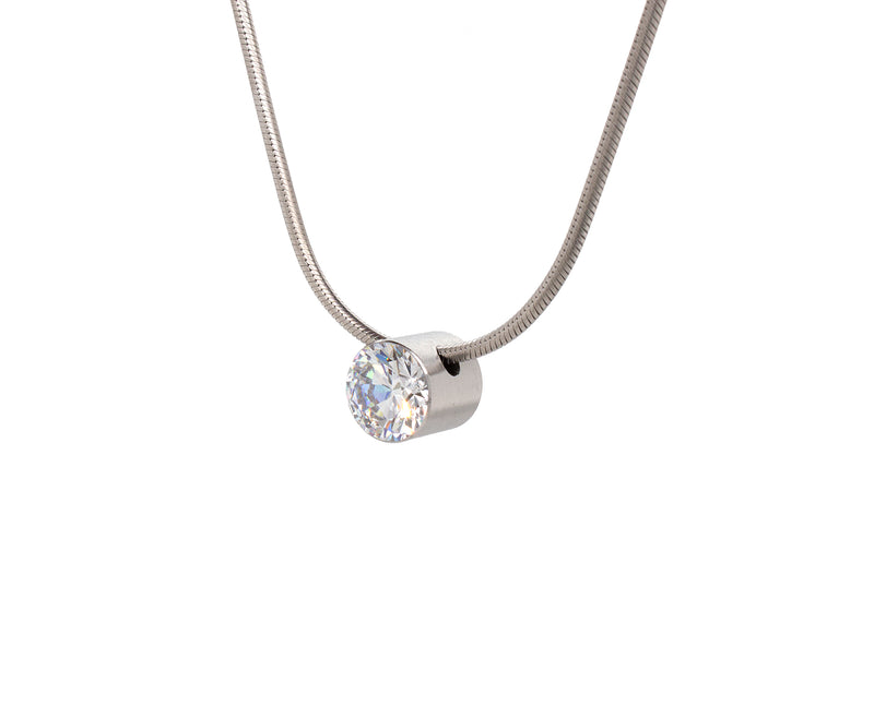 necklace, pendant, stainless steel, stainless steel necklace, diamond necklace, diamond pendant, alternative diamond stone, elegant necklace, classy diamond necklace