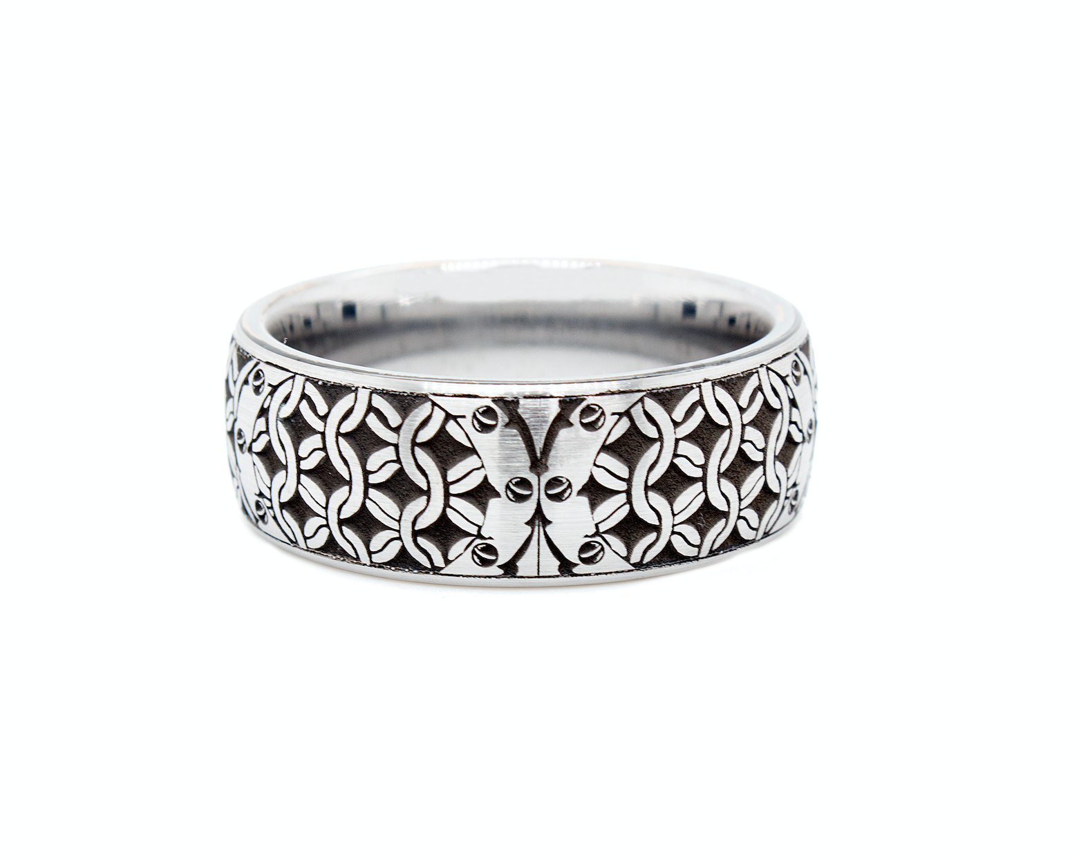 ring, ring with white background, mens rings, tungsten ring, custom ring, personalized ring, engraved ring, custom wedding band, shield, initial, ring with initial, lions, medieval designs