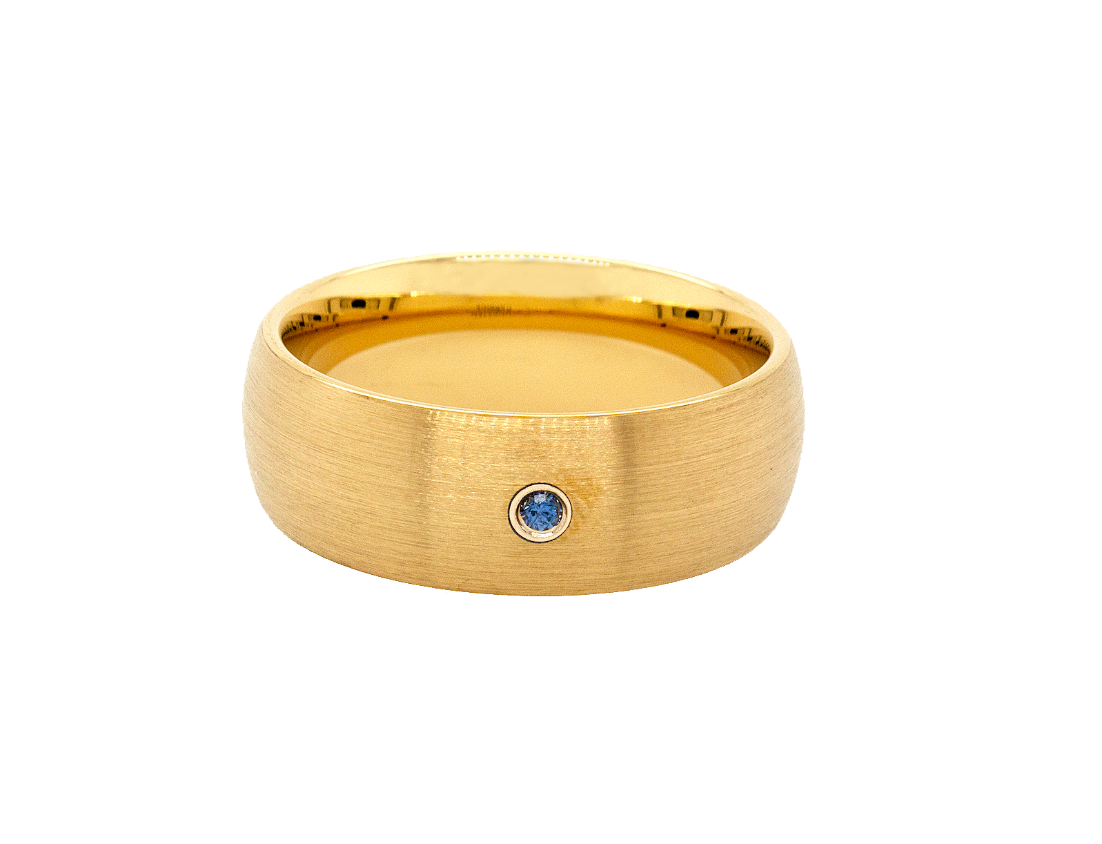 ring, ring with white background, yellow gold plated ring, ring with sapphire, sapphire wedding band, wedding band, mens wedding band, women's wedding band, custom ring, custom wedding band, mens rings, women's rings